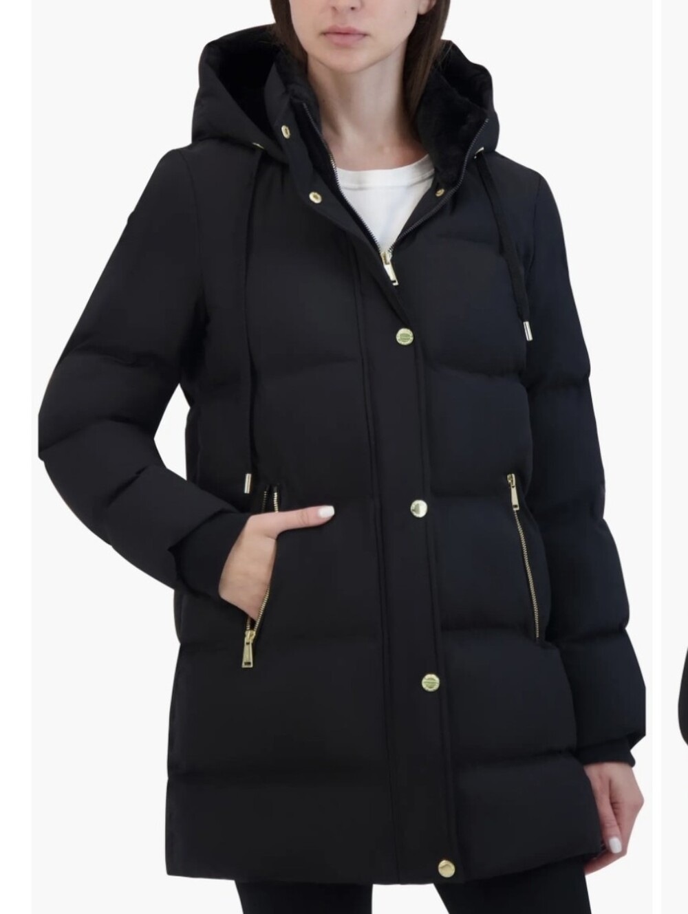 LAUNDRY BY SHELLI SEGAL Hooded Puffer jacket black Size XXL New Without Tags